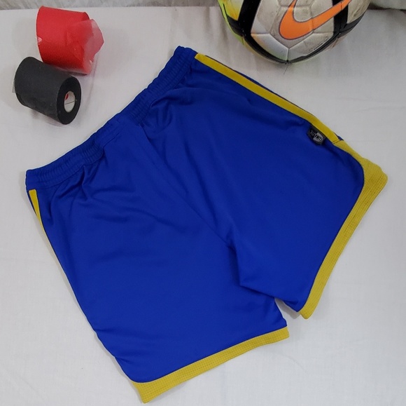 Unisex Blue & Yellow Climalite Adidas Shorts - Picture 2 of 7